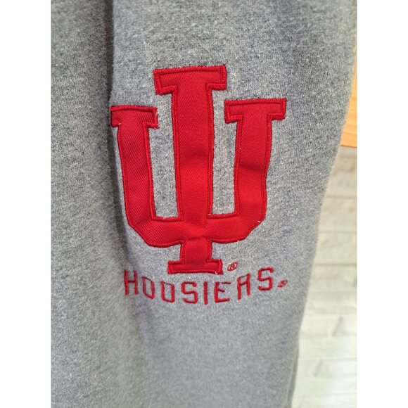 Indiana University Hoosiers Gray Sweatpants Embroidered IU Drawstring Mens XL - Picture 2 of 10